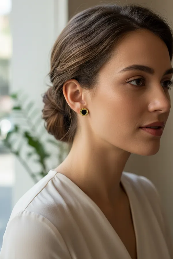 Rimmed_Black_Enamel_Stud_Earrings_925_Silver